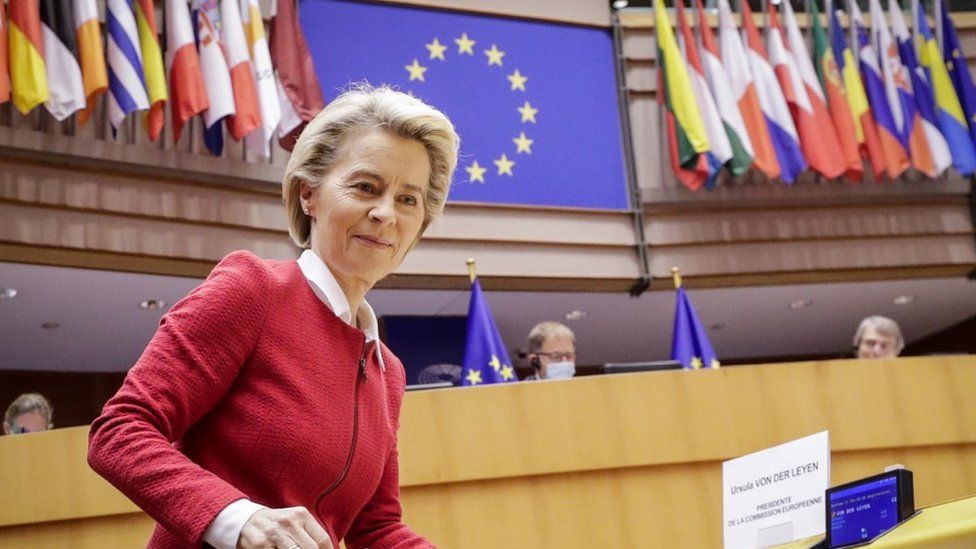 EU Commission President Ursula von der Leyen, 27 Apr 21