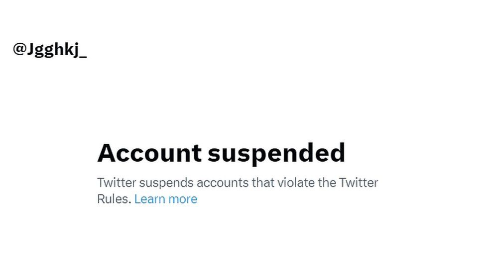 The suspended X account