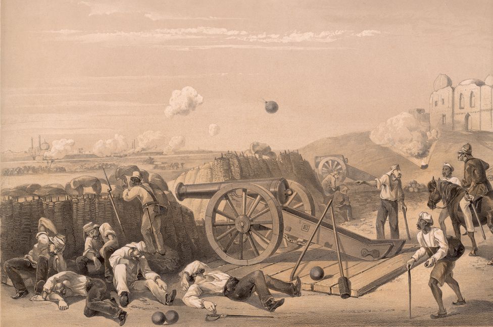 Тяжелый день в батареях на Делийском хребте во время индийского восстания 1857 года