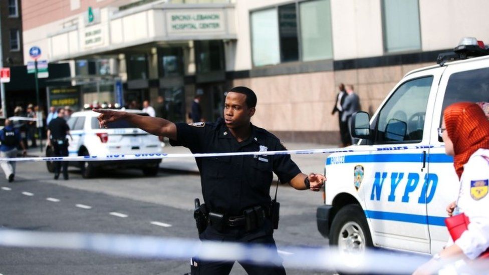 Police at the scene in New York