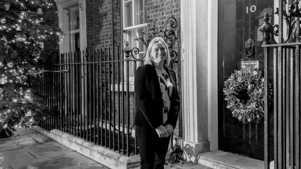 Kate Josephs outside 10 Downing Street