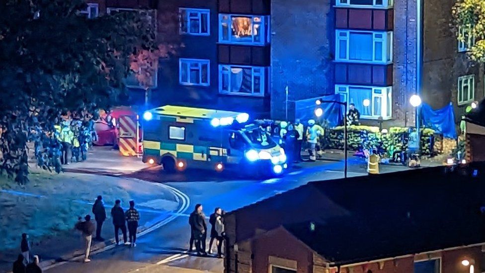 A scene of a police incident in Ipswich
