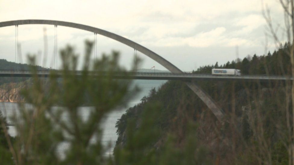 Svinesund bridge on the Oslo to Gothenberg motorway