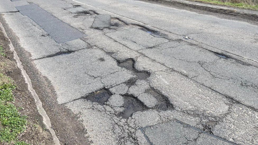 The large pothole on the A519