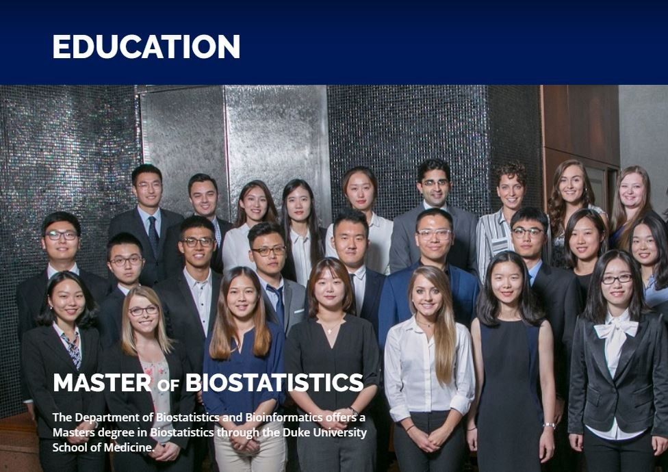 University webpage image for Master of Biostatistics course