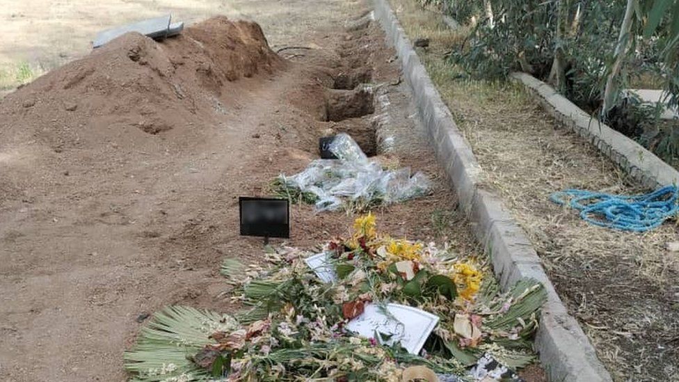 Freshly drug graves at Khavaran cemetery in south-eastern Tehran, Iran
