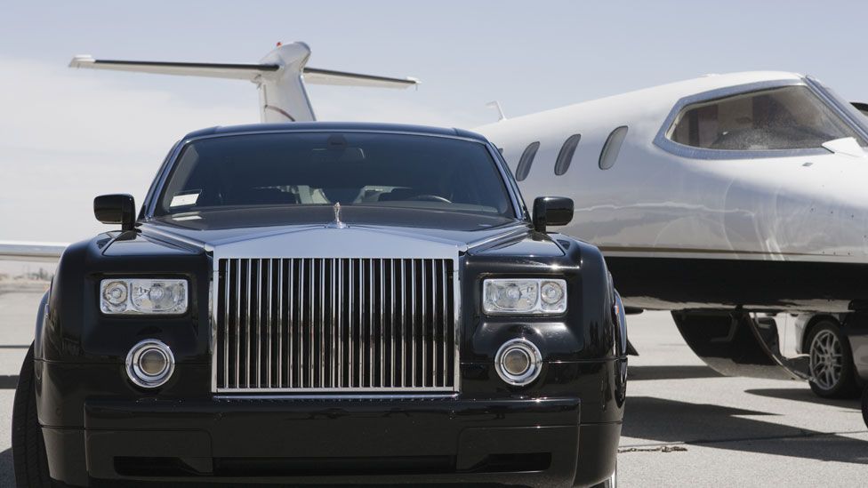 Luxury car and plane