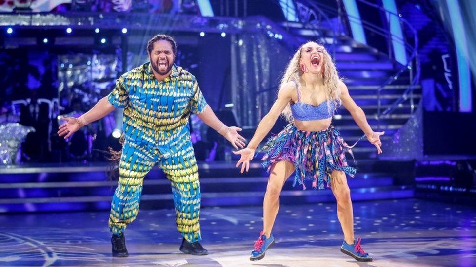 Hamza Yassin and Jowita Przystal during the live show of Strictly Come Dancing on 17 December 2022