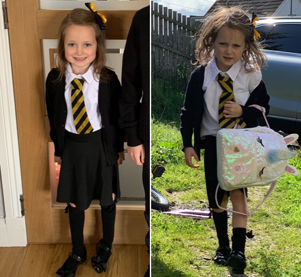 First Day At School Mum S Before And After Photos Of Daughter Go Viral