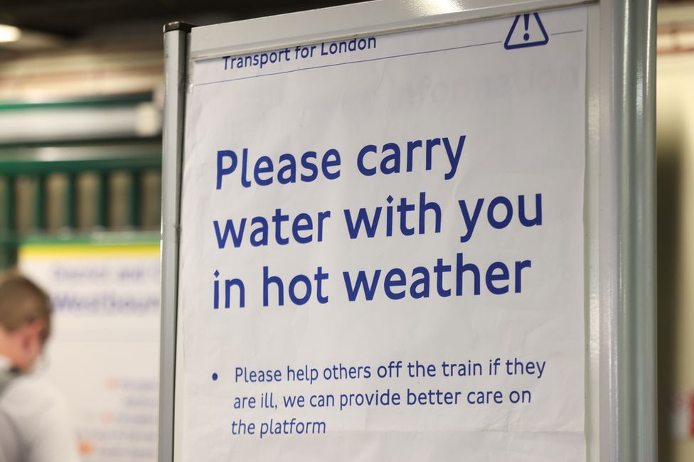 Tube sign in South Kensington station on 16 June