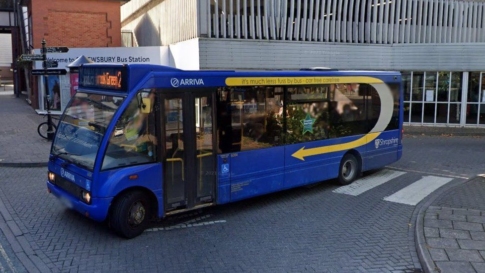 An Arriva bus in Shrewsbury