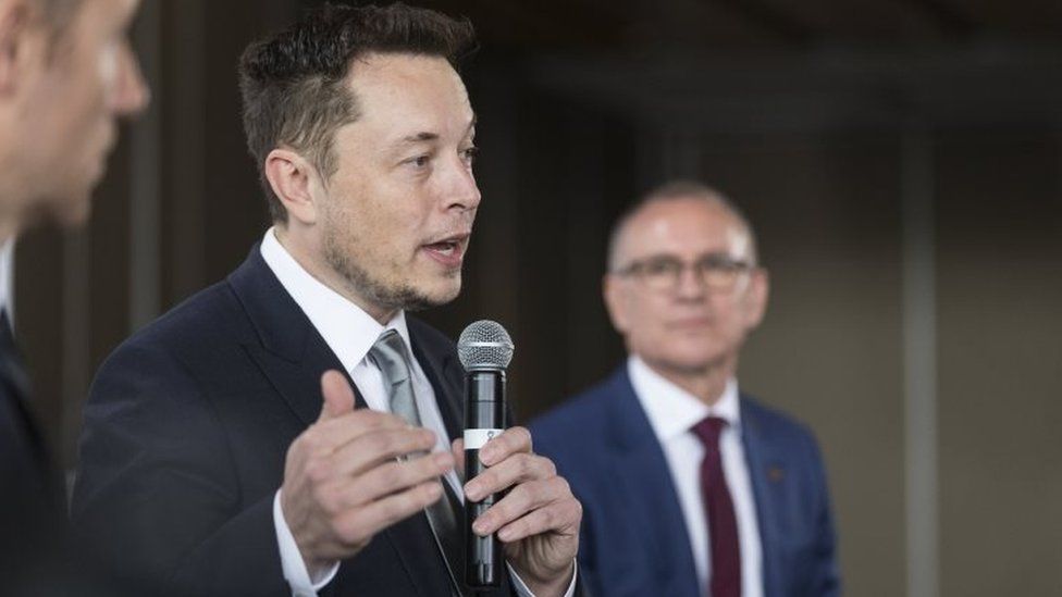 Tesla chief Elon Musk speaks following the announcement in Adelaide