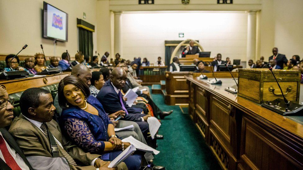 Picture shows Zimbabwean MPs sitting in parliament