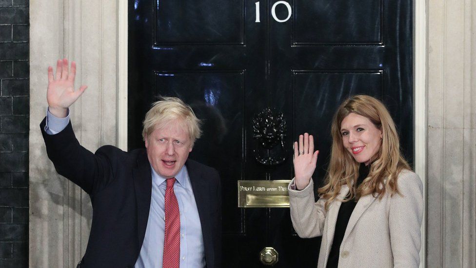 Prime Minister Boris Johnson pictured with Carrie Symonds