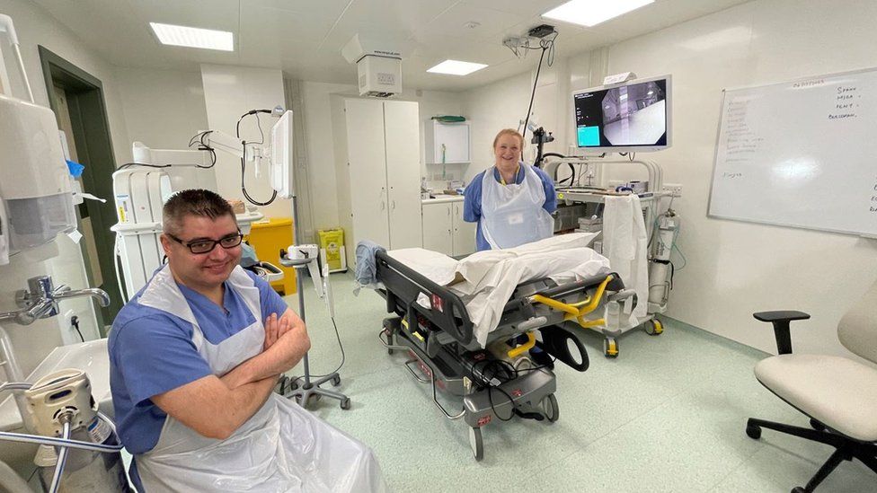 Staff at the new endoscopy training centre