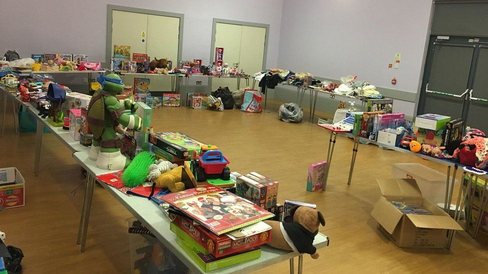 Donations at community centre in Deans area of Livingston