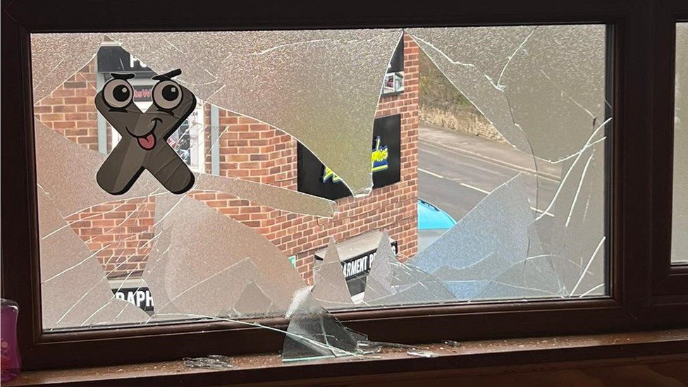 A smashed window