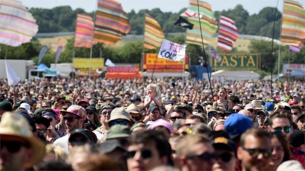 View of Glastonbury Festival