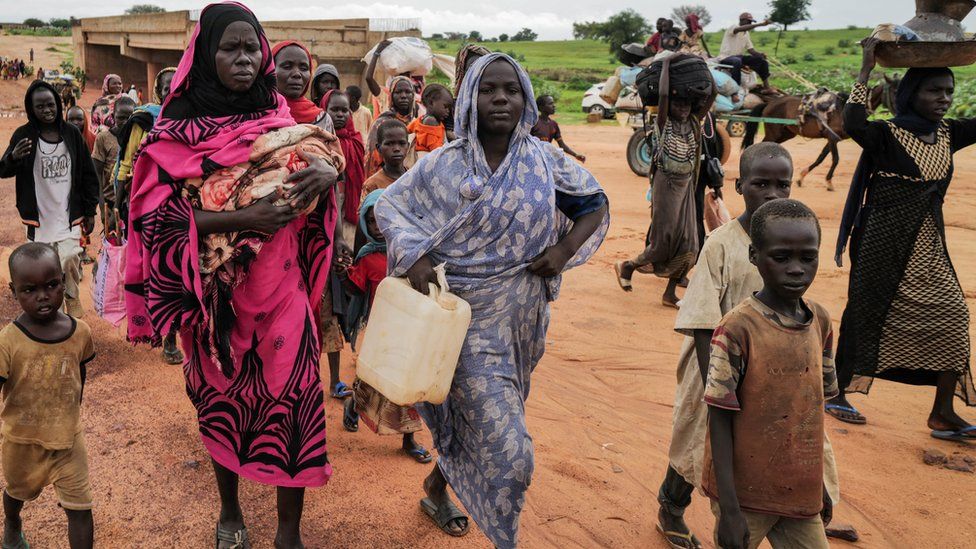 The UN estimates that 1.2 million people have fled to neighbouring countries since April