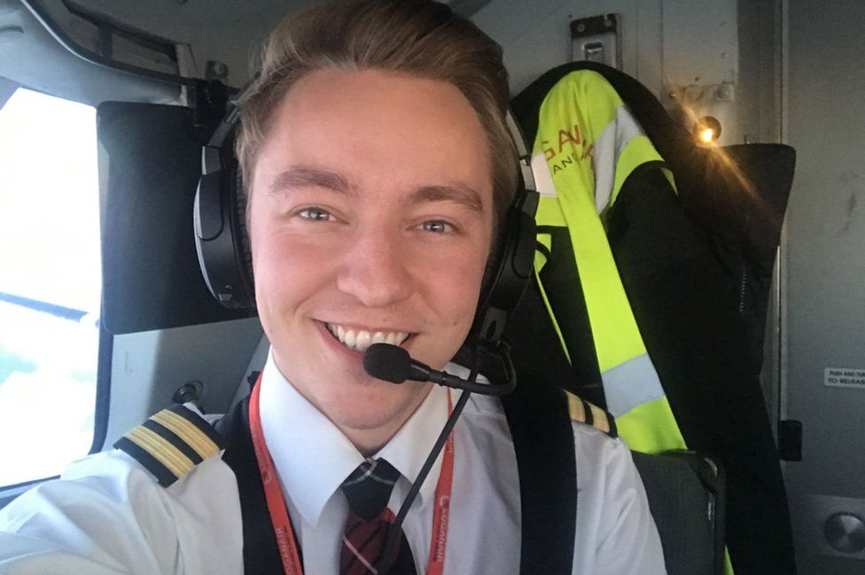 Over achiever: At 22, Robbie Cockburn is Loganair's youngest pilot