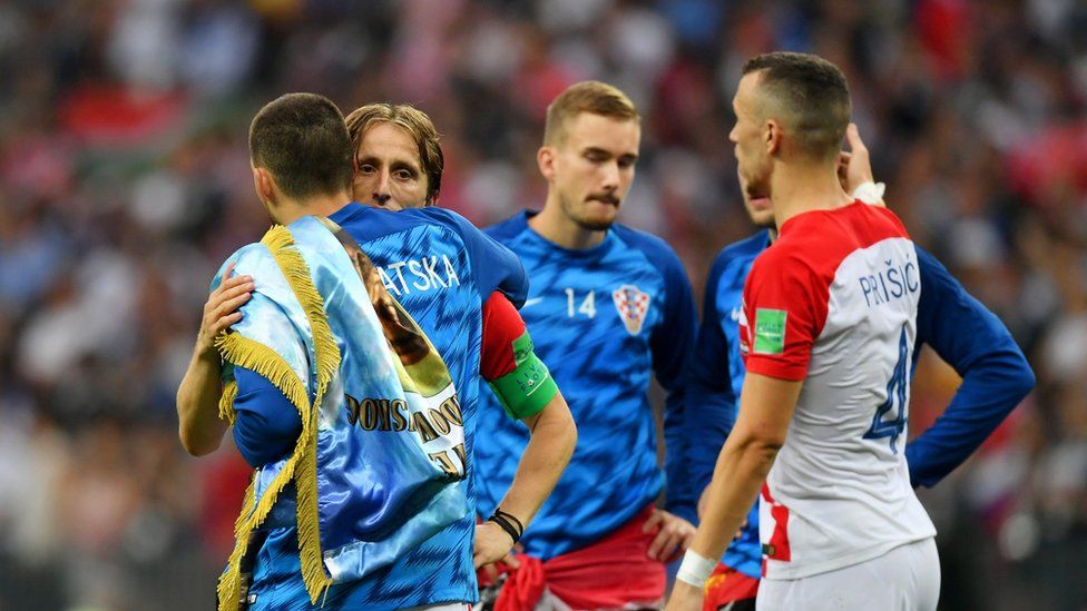 Luka Modric of Croatia looks dejected following the 2018 FIFA World Cup Final between France and Croatia in Moscow, 15 July 2018