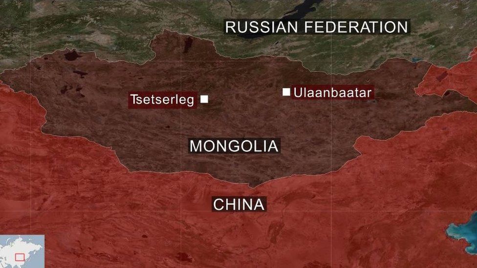 Map showing Mongolia