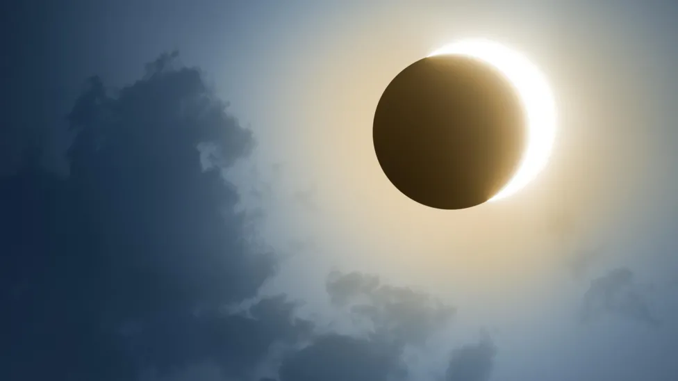 Image showing a solar eclipse in a clear sky