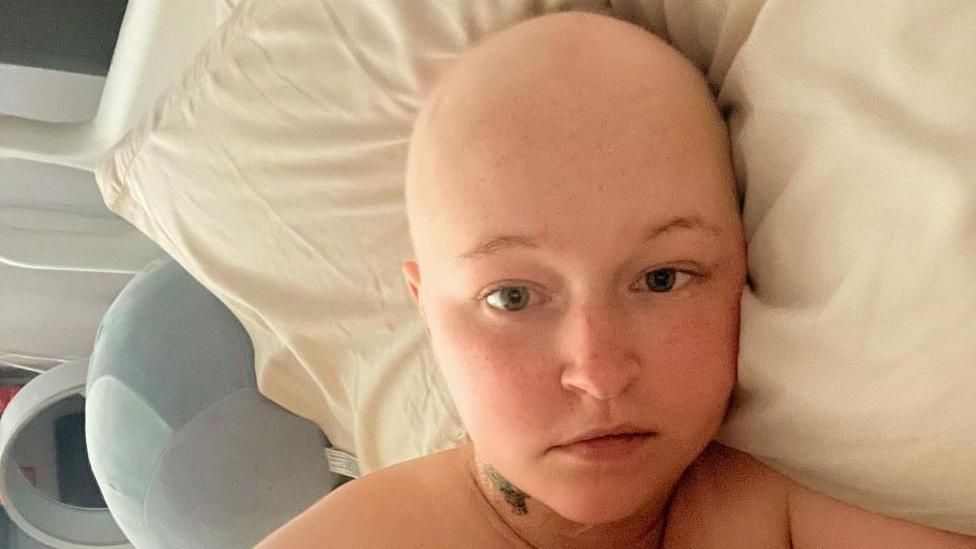 Mollie Mulheron undergoing cancer treatment