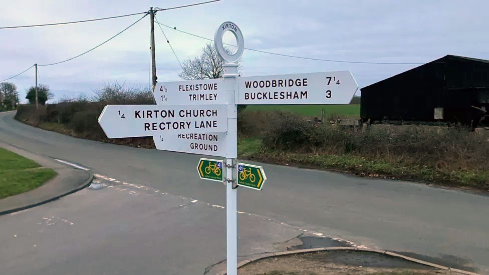 Kirton village roadsign