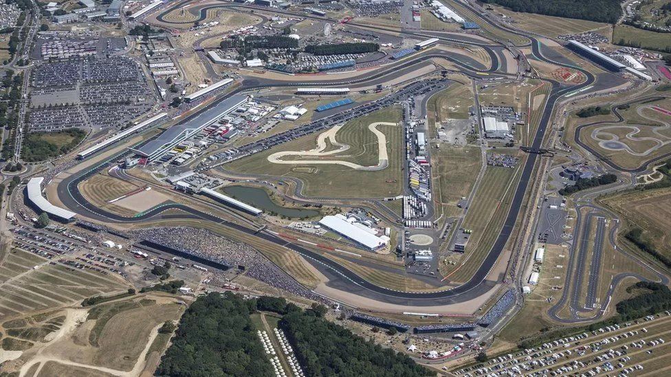 Aerial shot of Silverstone circuit
