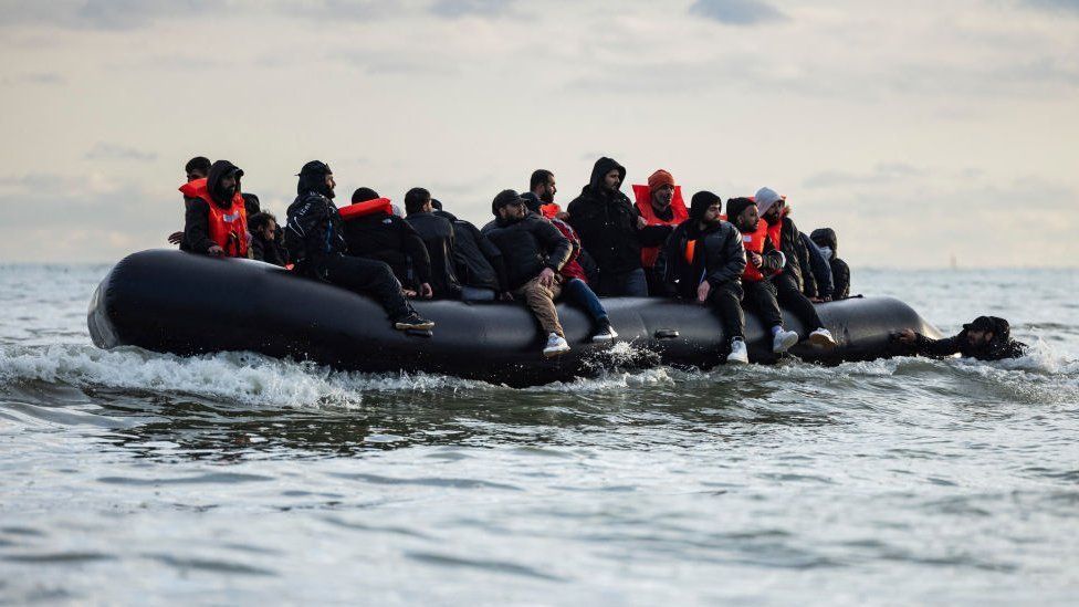 Migrants crossing the channel