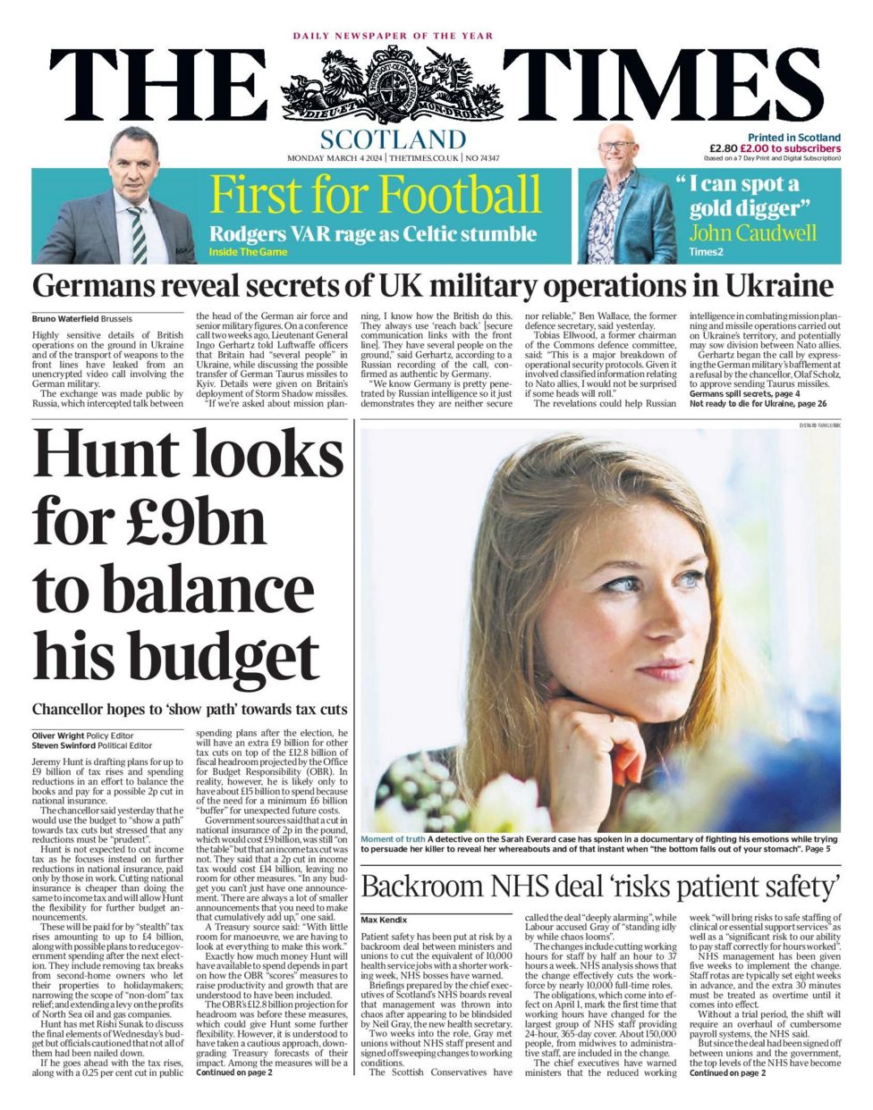 Scotland's papers: Hunt's £9bn balancing act and school closure risks ...