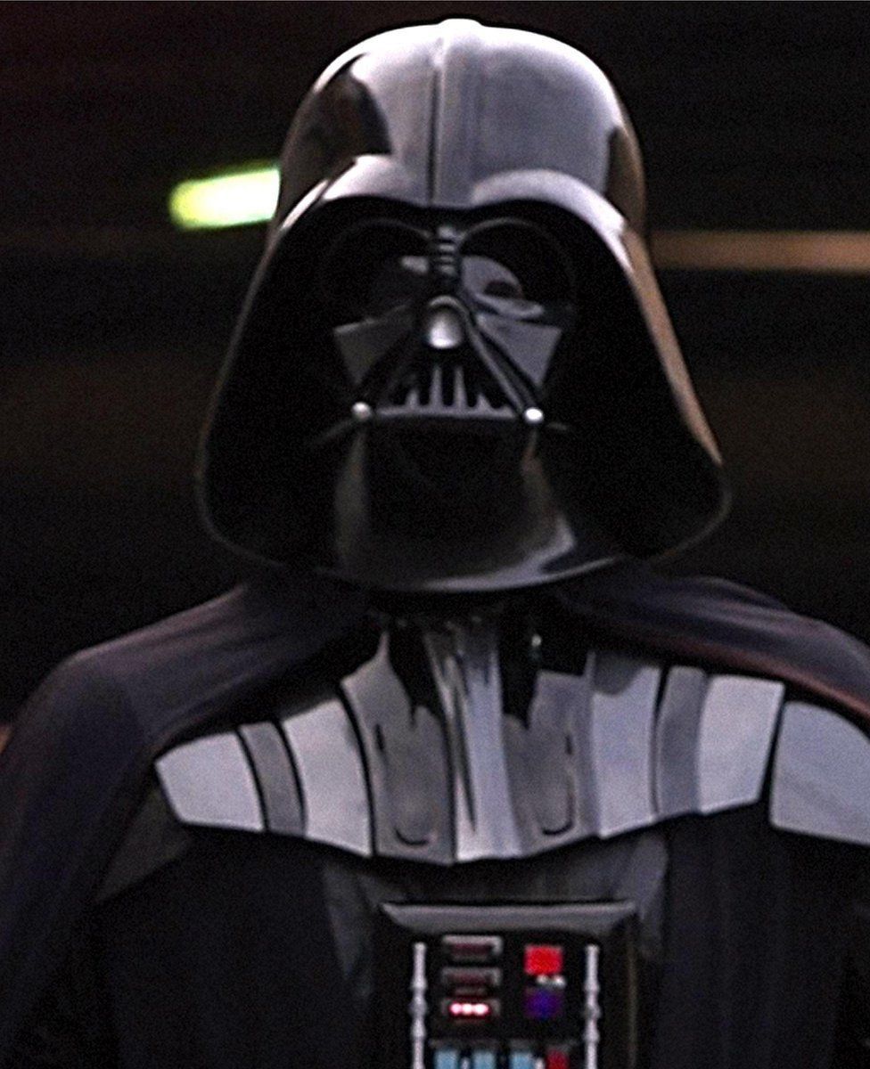 Dave Prowse in costume as Darth Vader