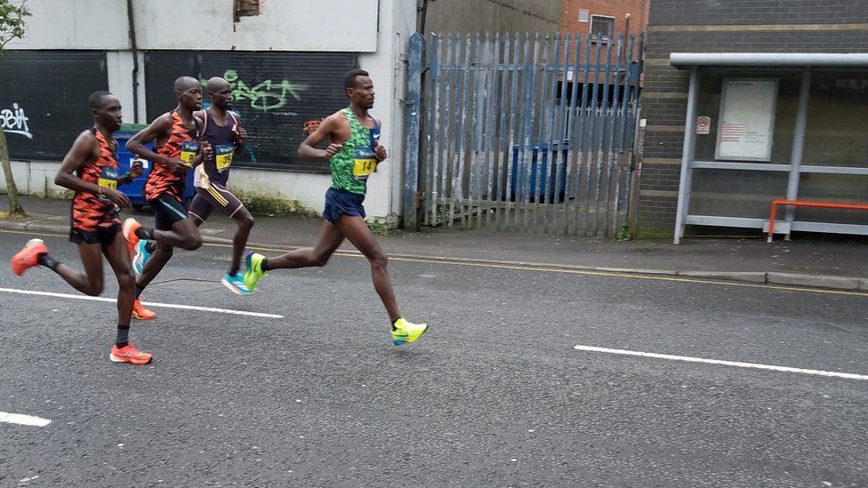 Elite runners at Belfast marathon