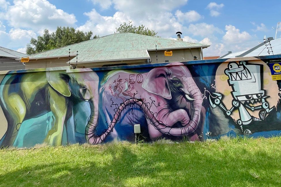 Mural of elephants