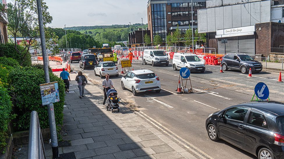 Roadworks in Burnley