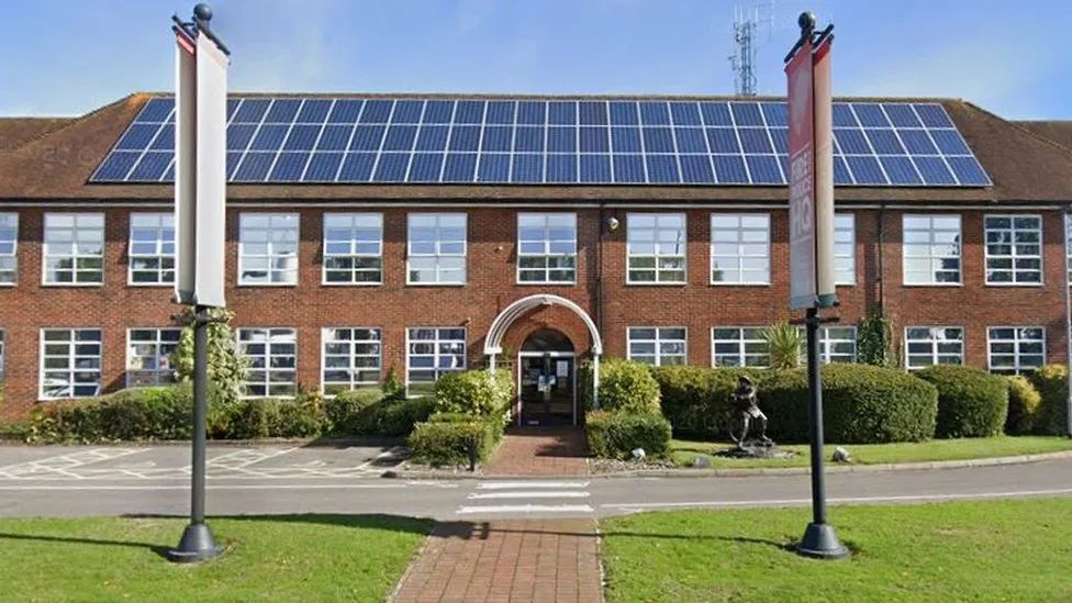 The police force's headquarters in Eastleigh taken from the road outside 