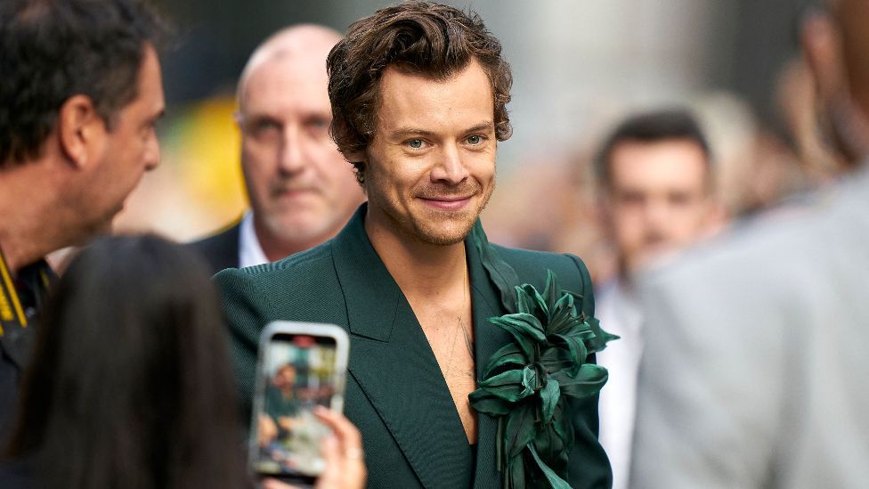 British singer-actor Harry Styles arrives for the premiere of My Policeman during the Toronto International Film Festival in Toronto, Ontario, Canada, on September 11, 2022