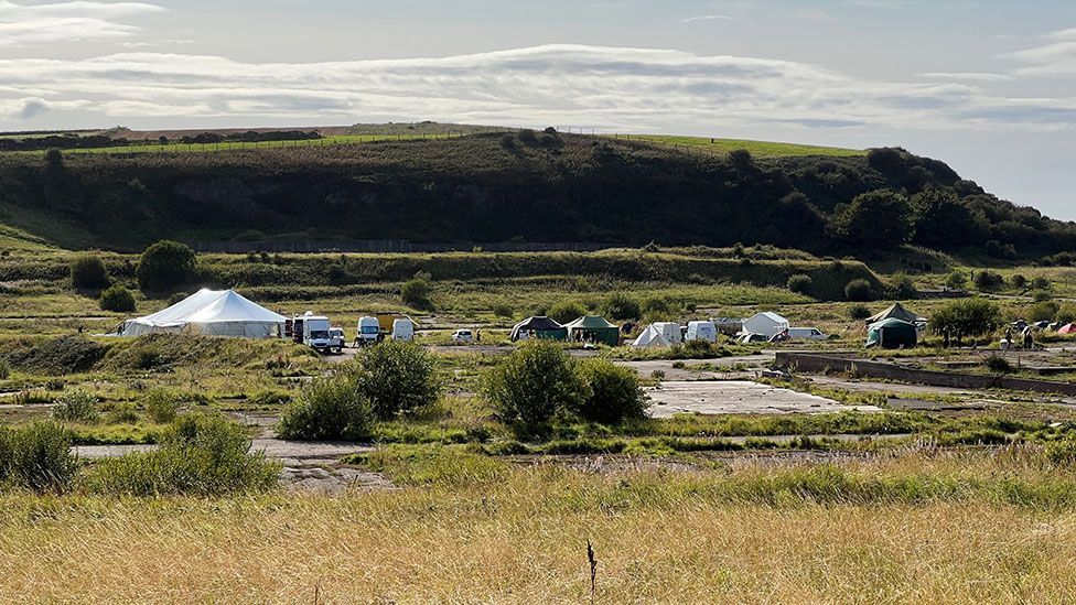 Protesters camped on the site of a proposed coal mine in West Cumbria
