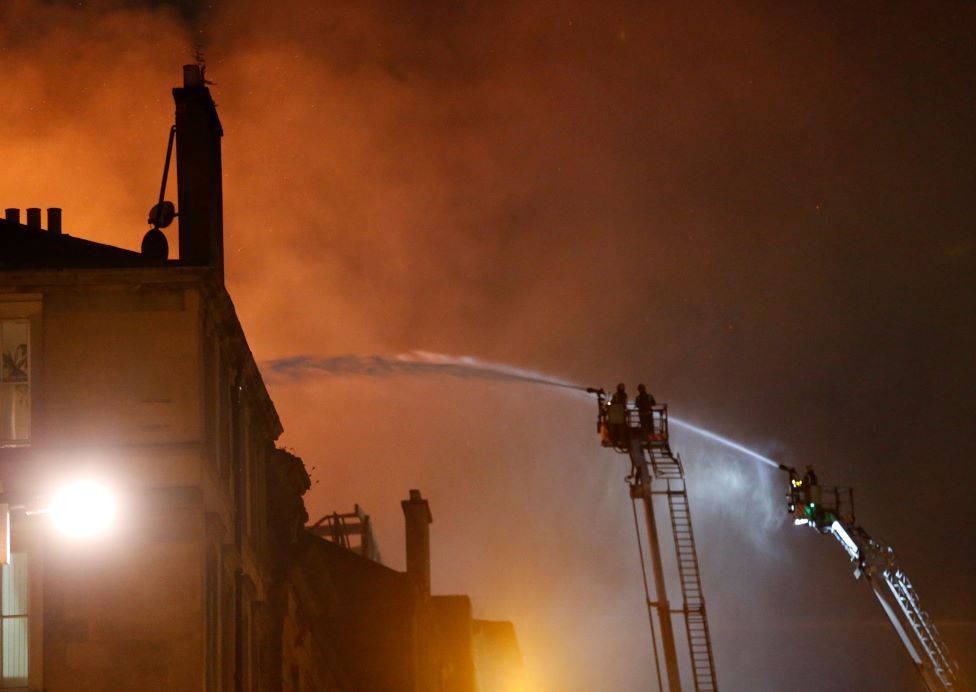 The school of art fire devastated buildings in the surrounding area