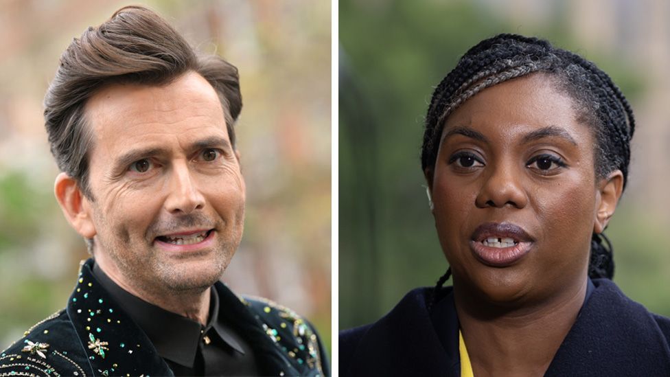 A composite of David Tennant and Kemi Badenoch