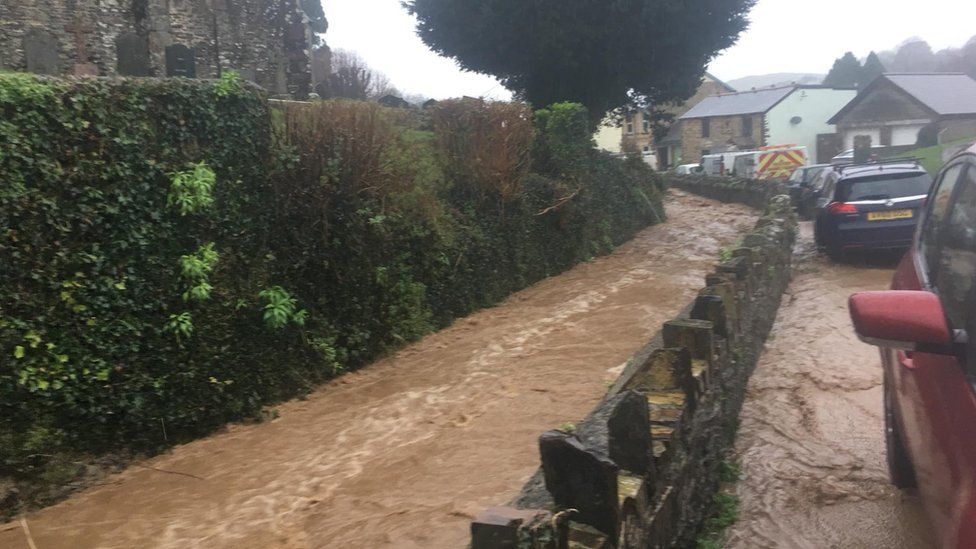 Flooding in Combe Martin in 2018