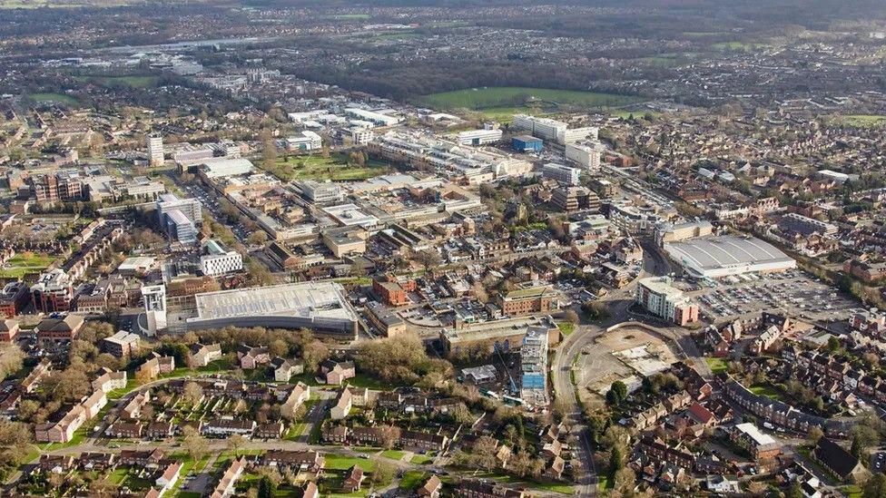 Crawley town centre from above