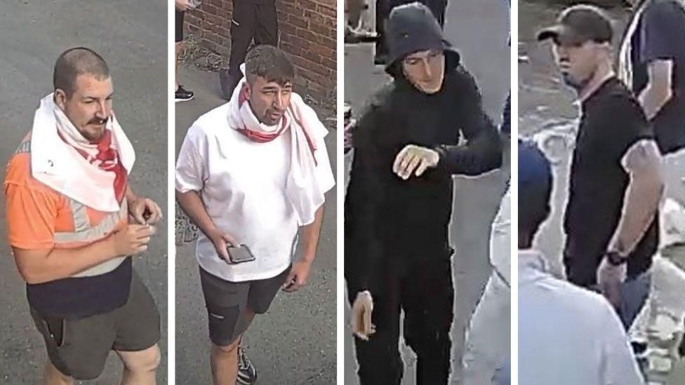 Four CCTV images of men