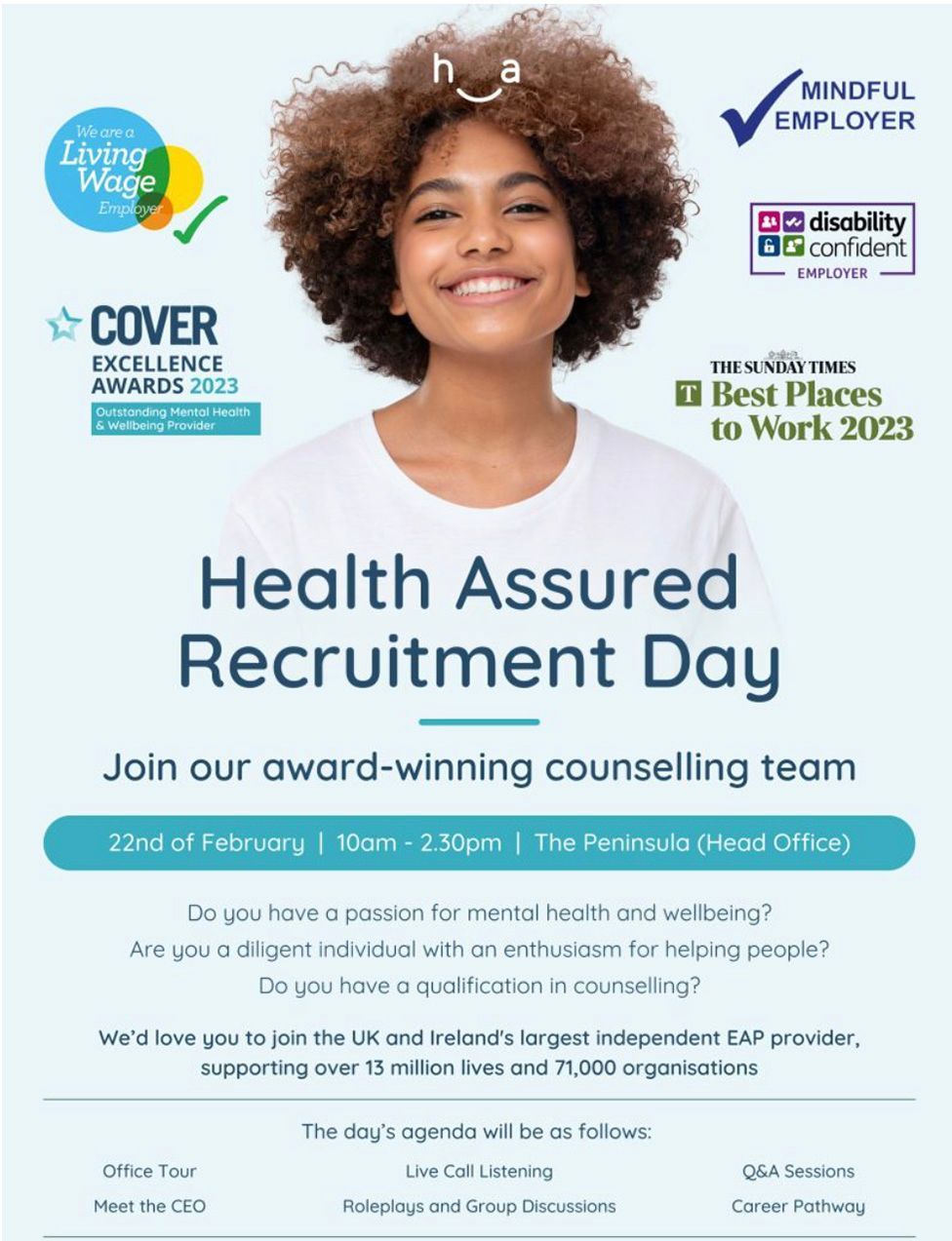 Health Assured Recruitment Day advert