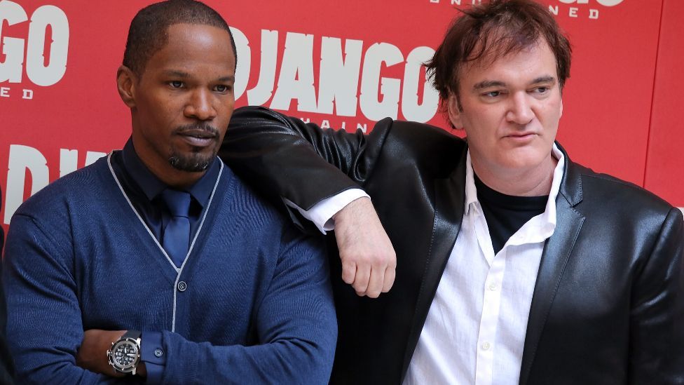 Jamie Foxx and Quentin Tarantino attend the 'Django Unchained' photocall at the Hassler Hotel on January 4, 2013 in Rome, Italy. 