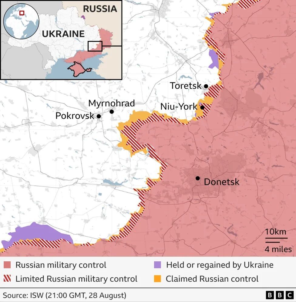 Map of Russian offensive