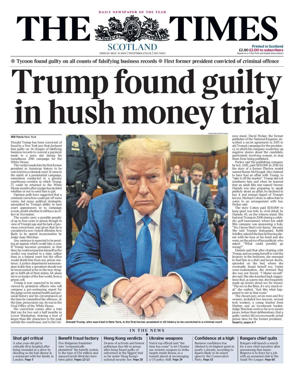 Scotland's papers: Trump found guilty and Glen Coe mother's heartbreak ...