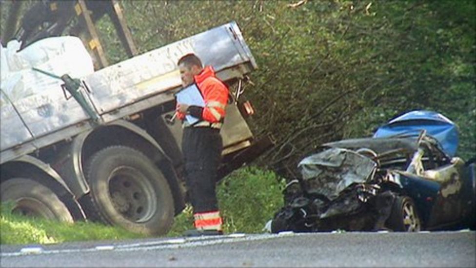 Female Driver 35 Killed In Car Fire Crash Bbc News