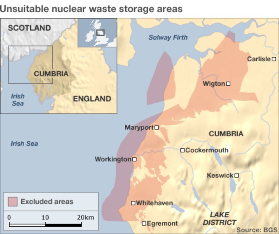 West Cumbria nuclear waste storage sites ruled out BBC News